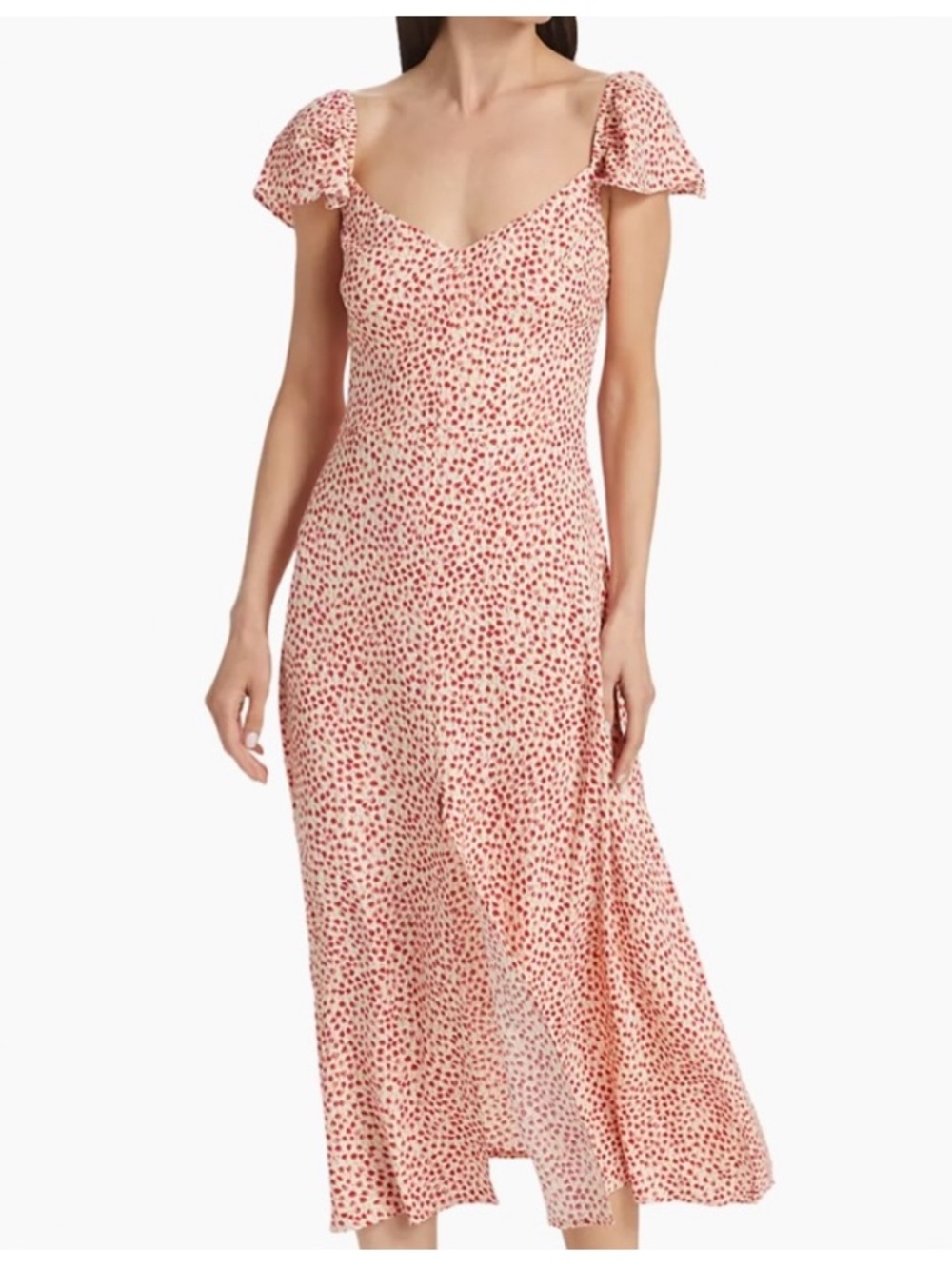 Reformation Pink and Red Floral Midi Dress